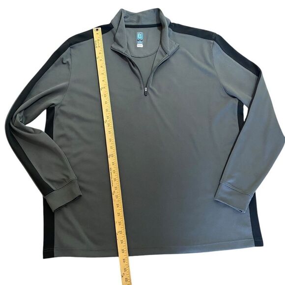 PGA Tour Air Flux XL pull over long sleeves gray / black band collar 1/4” zip - Picture 6 of 7